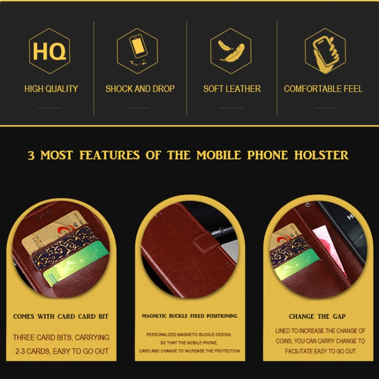 idewei Crazy Horse Texture Horizontal Flip Leather Case with Holder & Card Slots & Wallet, For Motorola Moto G60S, For OPPO A16s, For Ulefone Armor 11 5G
