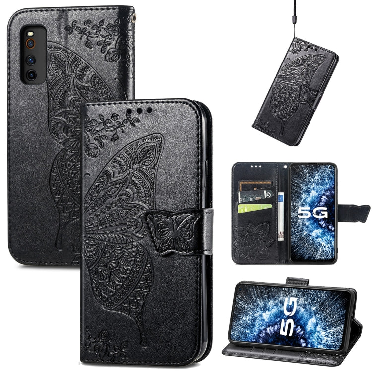 Butterfly Love Flowers Embossed Horizontal Flip Leather Case with Holder & Card Slots & Wallet & Lanyard, For Infinix Note 8, For Infinix Note 10, For vivo IQOO Neo 3