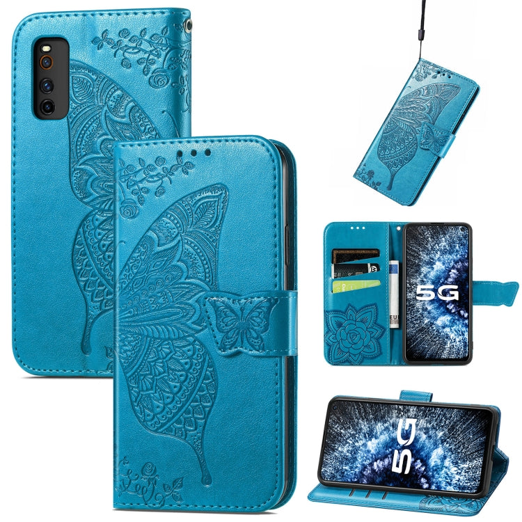 Butterfly Love Flowers Embossed Horizontal Flip Leather Case with Holder & Card Slots & Wallet & Lanyard, For Infinix Note 8, For Infinix Note 10, For vivo IQOO Neo 3