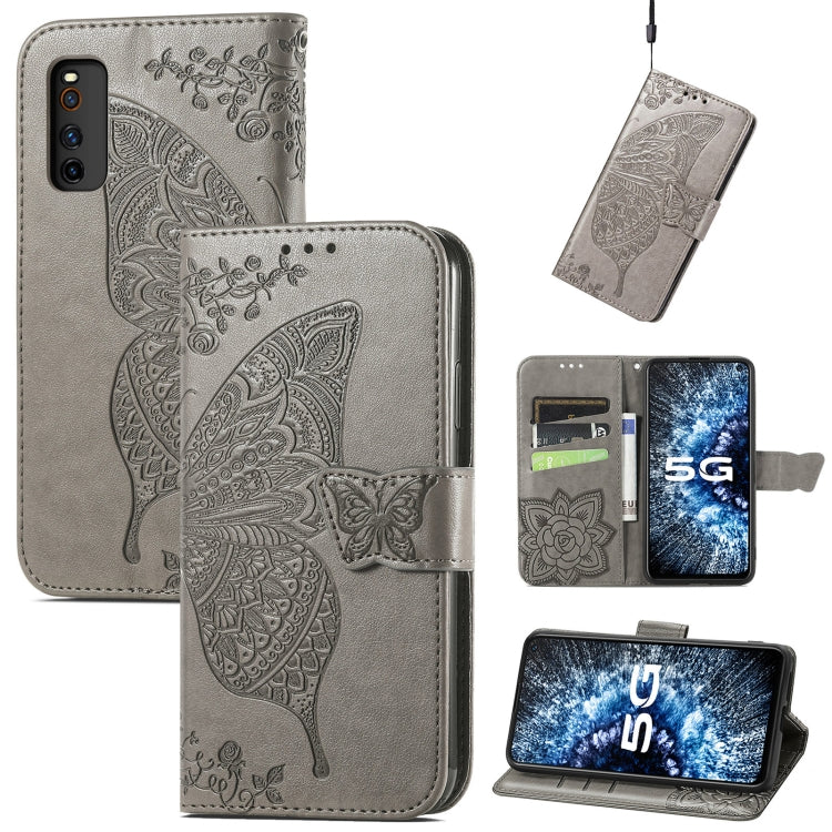 Butterfly Love Flowers Embossed Horizontal Flip Leather Case with Holder & Card Slots & Wallet & Lanyard, For Infinix Note 8, For Infinix Note 10, For vivo IQOO Neo 3