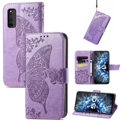 Butterfly Love Flowers Embossed Horizontal Flip Leather Case with Holder & Card Slots & Wallet & Lanyard, For Infinix Note 8, For Infinix Note 10, For vivo IQOO Neo 3