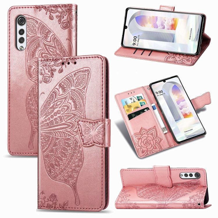 Butterfly Love Flowers Embossed Horizontal Flip Leather Case with Holder & Card Slots & Wallet & Lanyard, For LG Velvet 2 Pro, For Motorola Edge 20 Pro, For OPPO Reno 6Z