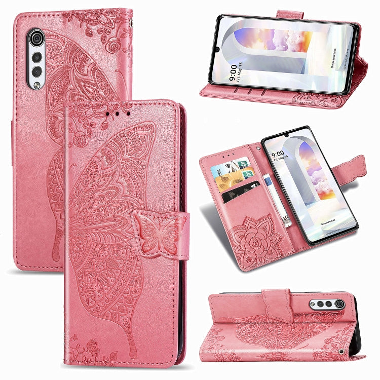 Butterfly Love Flowers Embossed Horizontal Flip Leather Case with Holder & Card Slots & Wallet & Lanyard, For LG Velvet 2 Pro, For Motorola Edge 20 Pro, For OPPO Reno 6Z