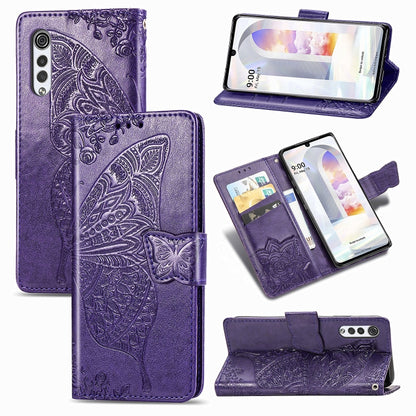 Butterfly Love Flowers Embossed Horizontal Flip Leather Case with Holder & Card Slots & Wallet & Lanyard, For LG Velvet 2 Pro, For Motorola Edge 20 Pro, For OPPO Reno 6Z