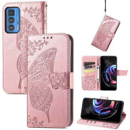 Butterfly Love Flowers Embossed Horizontal Flip Leather Case with Holder & Card Slots & Wallet & Lanyard, For LG Velvet 2 Pro, For Motorola Edge 20 Pro, For OPPO Reno 6Z