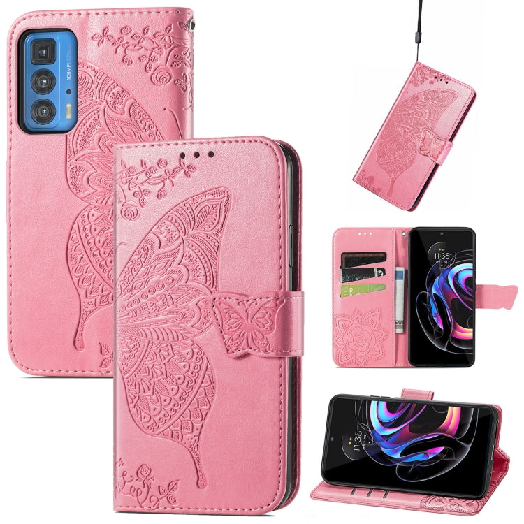 Butterfly Love Flowers Embossed Horizontal Flip Leather Case with Holder & Card Slots & Wallet & Lanyard, For LG Velvet 2 Pro, For Motorola Edge 20 Pro, For OPPO Reno 6Z