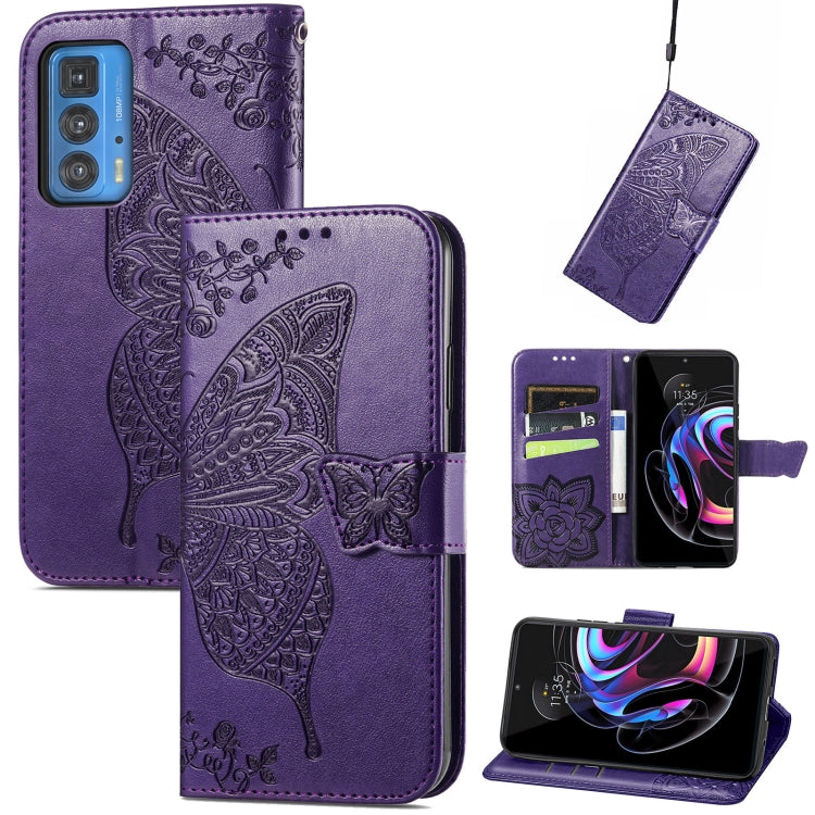 Butterfly Love Flowers Embossed Horizontal Flip Leather Case with Holder & Card Slots & Wallet & Lanyard, For LG Velvet 2 Pro, For Motorola Edge 20 Pro, For OPPO Reno 6Z