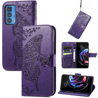 Butterfly Love Flowers Embossed Horizontal Flip Leather Case with Holder & Card Slots & Wallet & Lanyard, For LG Velvet 2 Pro, For Motorola Edge 20 Pro, For OPPO Reno 6Z