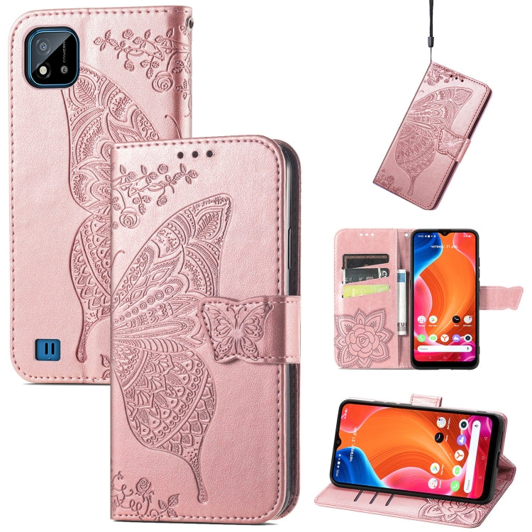 Butterfly Love Flowers Embossed Horizontal Flip Leather Case with Holder & Card Slots & Wallet & Lanyard, For OPPO Realme C20, For vivo S7e, For vivo S10 / S10 Pro