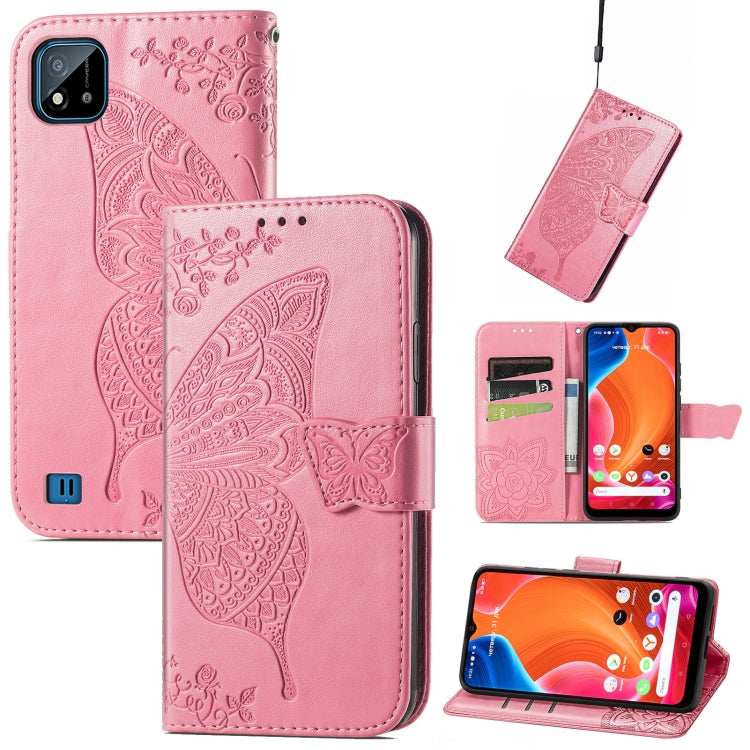 Butterfly Love Flowers Embossed Horizontal Flip Leather Case with Holder & Card Slots & Wallet & Lanyard, For OPPO Realme C20, For vivo S7e, For vivo S10 / S10 Pro