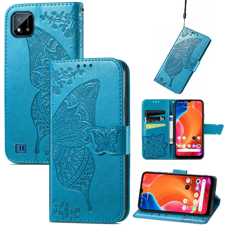 Butterfly Love Flowers Embossed Horizontal Flip Leather Case with Holder & Card Slots & Wallet & Lanyard, For OPPO Realme C20, For vivo S7e, For vivo S10 / S10 Pro