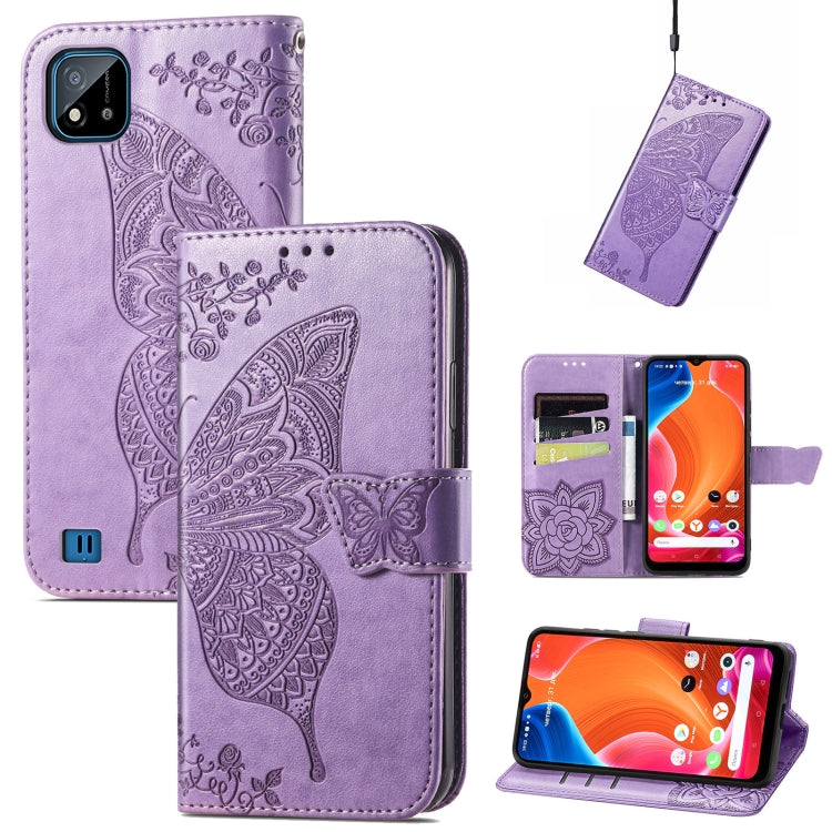 Butterfly Love Flowers Embossed Horizontal Flip Leather Case with Holder & Card Slots & Wallet & Lanyard, For OPPO Realme C20, For vivo S7e, For vivo S10 / S10 Pro