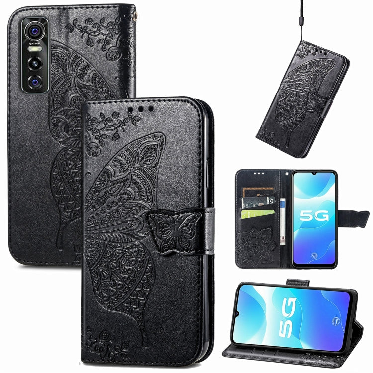 Butterfly Love Flowers Embossed Horizontal Flip Leather Case with Holder & Card Slots & Wallet & Lanyard, For OPPO Realme C20, For vivo S7e, For vivo S10 / S10 Pro