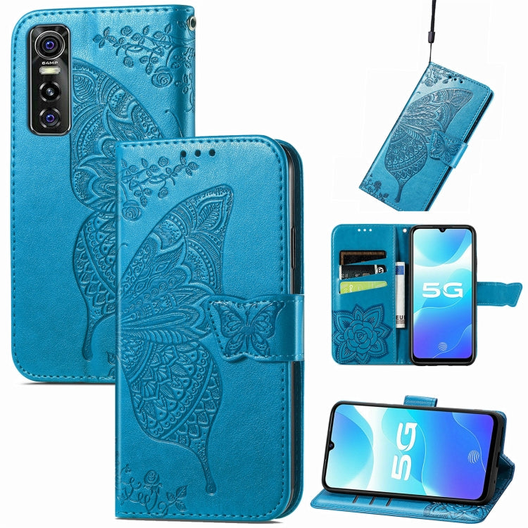 Butterfly Love Flowers Embossed Horizontal Flip Leather Case with Holder & Card Slots & Wallet & Lanyard, For OPPO Realme C20, For vivo S7e, For vivo S10 / S10 Pro