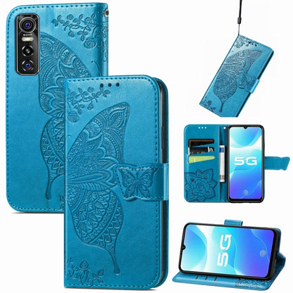 Butterfly Love Flowers Embossed Horizontal Flip Leather Case with Holder & Card Slots & Wallet & Lanyard, For OPPO Realme C20, For vivo S7e, For vivo S10 / S10 Pro