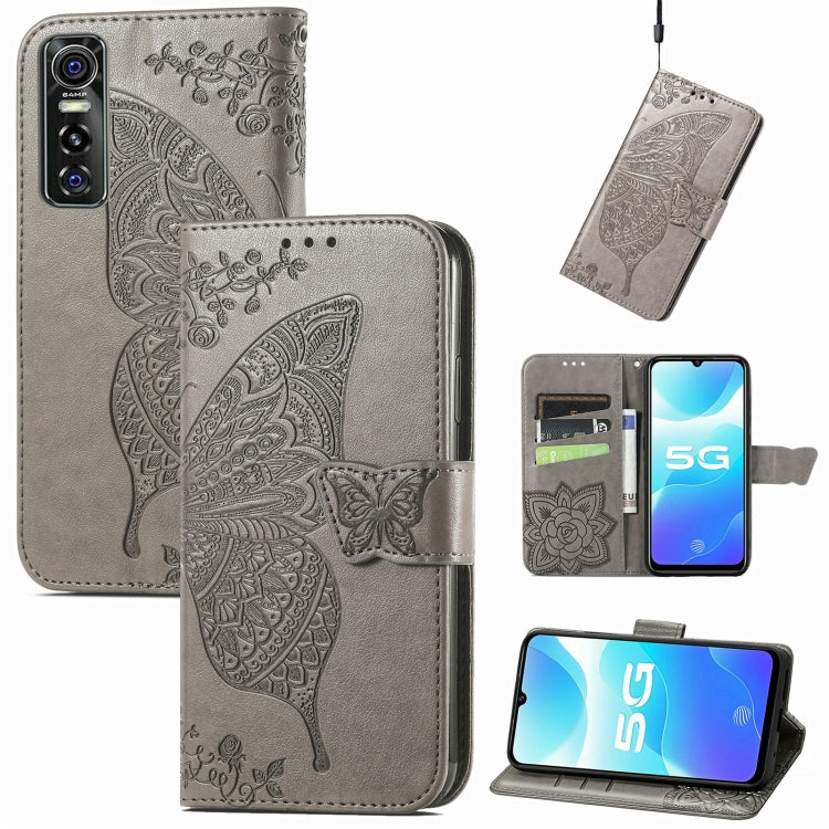 Butterfly Love Flowers Embossed Horizontal Flip Leather Case with Holder & Card Slots & Wallet & Lanyard, For OPPO Realme C20, For vivo S7e, For vivo S10 / S10 Pro