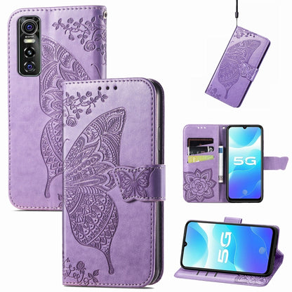 Butterfly Love Flowers Embossed Horizontal Flip Leather Case with Holder & Card Slots & Wallet & Lanyard, For OPPO Realme C20, For vivo S7e, For vivo S10 / S10 Pro