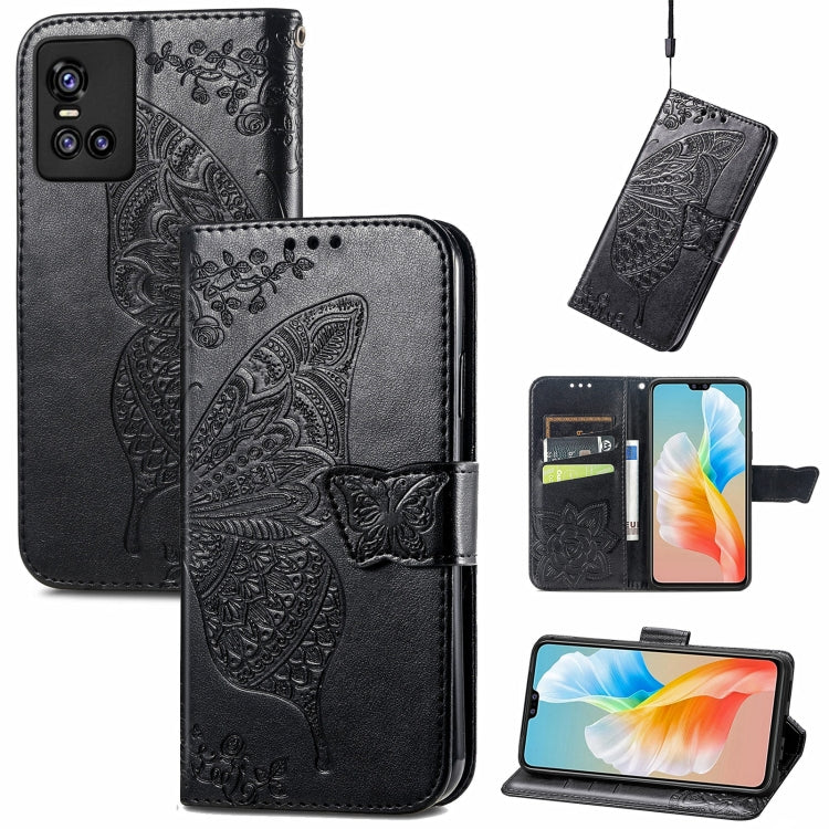 Butterfly Love Flowers Embossed Horizontal Flip Leather Case with Holder & Card Slots & Wallet & Lanyard, For OPPO Realme C20, For vivo S7e, For vivo S10 / S10 Pro