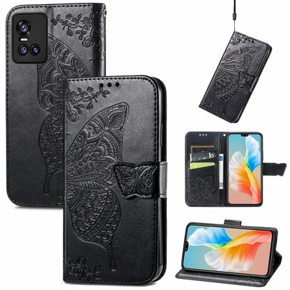Butterfly Love Flowers Embossed Horizontal Flip Leather Case with Holder & Card Slots & Wallet & Lanyard, For OPPO Realme C20, For vivo S7e, For vivo S10 / S10 Pro