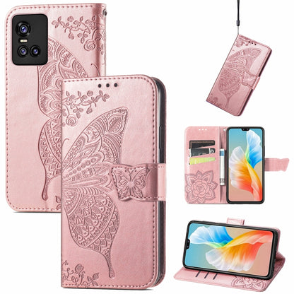 Butterfly Love Flowers Embossed Horizontal Flip Leather Case with Holder & Card Slots & Wallet & Lanyard, For OPPO Realme C20, For vivo S7e, For vivo S10 / S10 Pro