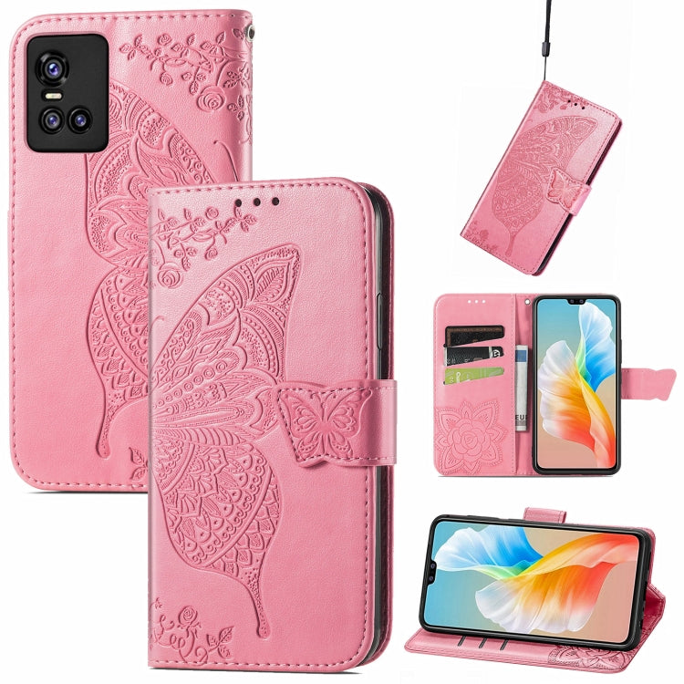 Butterfly Love Flowers Embossed Horizontal Flip Leather Case with Holder & Card Slots & Wallet & Lanyard, For OPPO Realme C20, For vivo S7e, For vivo S10 / S10 Pro