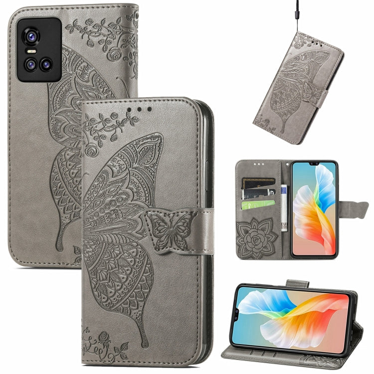 Butterfly Love Flowers Embossed Horizontal Flip Leather Case with Holder & Card Slots & Wallet & Lanyard, For OPPO Realme C20, For vivo S7e, For vivo S10 / S10 Pro