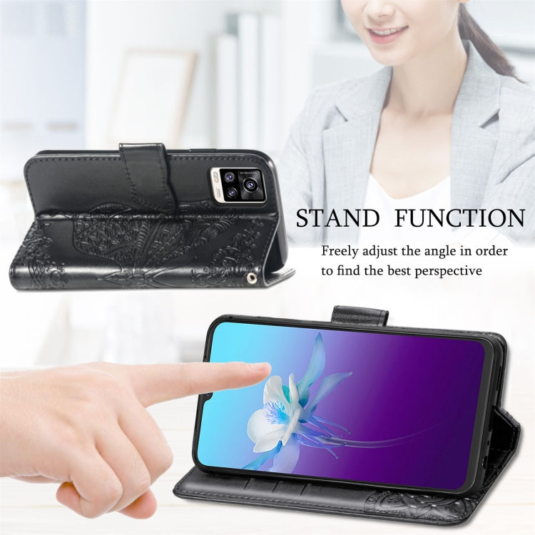 Butterfly Love Flowers Embossed Horizontal Flip Leather Case with Holder & Card Slots & Wallet & Lanyard, For vivo V20 2021, For Wiko Y61, For Xiaomi Redmi 10