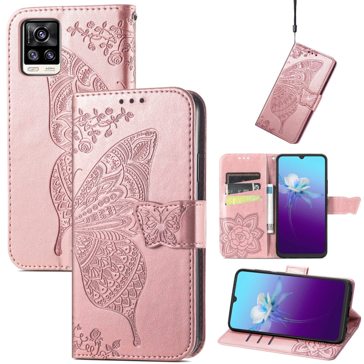 Butterfly Love Flowers Embossed Horizontal Flip Leather Case with Holder & Card Slots & Wallet & Lanyard, For vivo V20 2021, For Wiko Y61, For Xiaomi Redmi 10