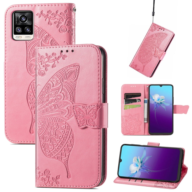 Butterfly Love Flowers Embossed Horizontal Flip Leather Case with Holder & Card Slots & Wallet & Lanyard, For vivo V20 2021, For Wiko Y61, For Xiaomi Redmi 10