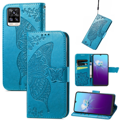 Butterfly Love Flowers Embossed Horizontal Flip Leather Case with Holder & Card Slots & Wallet & Lanyard, For vivo V20 2021, For Wiko Y61, For Xiaomi Redmi 10