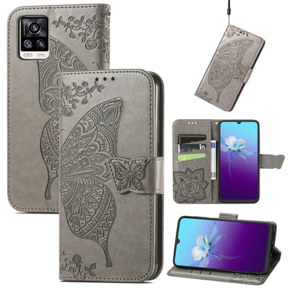 Butterfly Love Flowers Embossed Horizontal Flip Leather Case with Holder & Card Slots & Wallet & Lanyard, For vivo V20 2021, For Wiko Y61, For Xiaomi Redmi 10