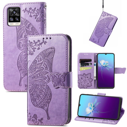 Butterfly Love Flowers Embossed Horizontal Flip Leather Case with Holder & Card Slots & Wallet & Lanyard, For vivo V20 2021, For Wiko Y61, For Xiaomi Redmi 10