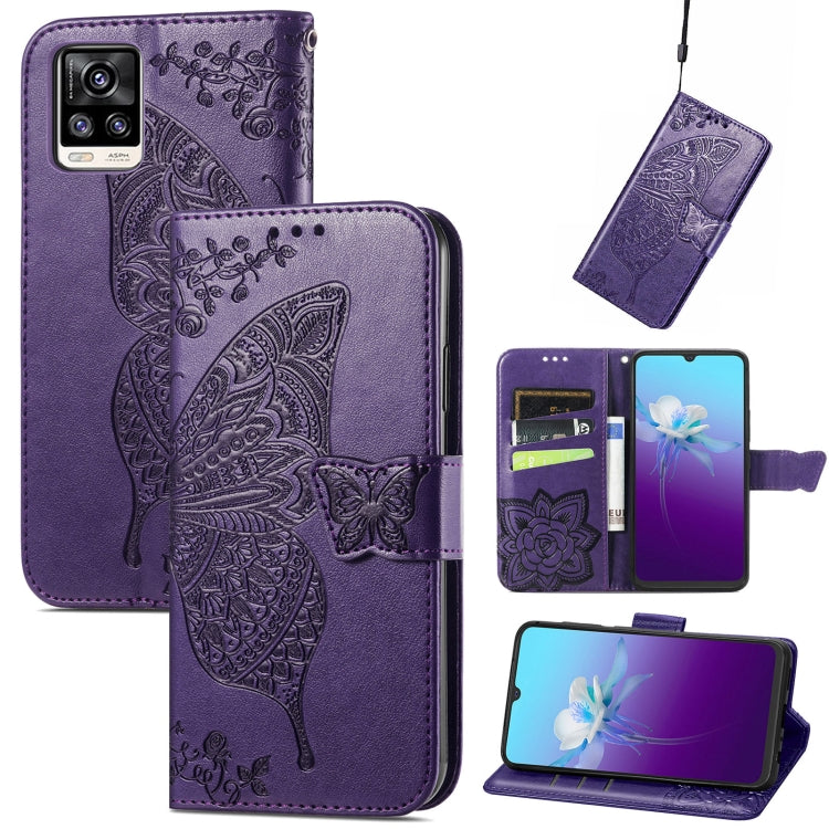Butterfly Love Flowers Embossed Horizontal Flip Leather Case with Holder & Card Slots & Wallet & Lanyard, For vivo V20 2021, For Wiko Y61, For Xiaomi Redmi 10