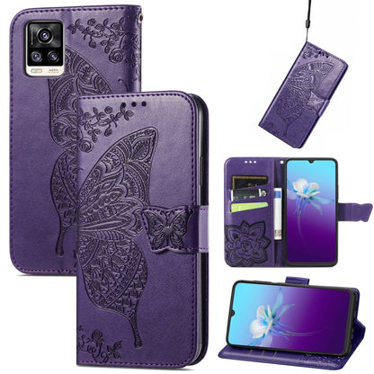 Butterfly Love Flowers Embossed Horizontal Flip Leather Case with Holder & Card Slots & Wallet & Lanyard, For vivo V20 2021, For Wiko Y61, For Xiaomi Redmi 10