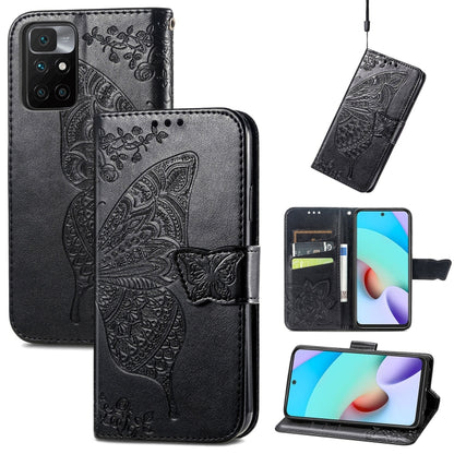 Butterfly Love Flowers Embossed Horizontal Flip Leather Case with Holder & Card Slots & Wallet & Lanyard, For vivo V20 2021, For Wiko Y61, For Xiaomi Redmi 10