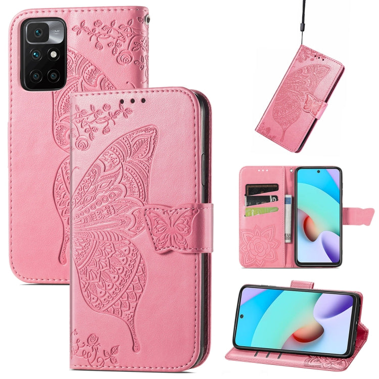 Butterfly Love Flowers Embossed Horizontal Flip Leather Case with Holder & Card Slots & Wallet & Lanyard, For vivo V20 2021, For Wiko Y61, For Xiaomi Redmi 10