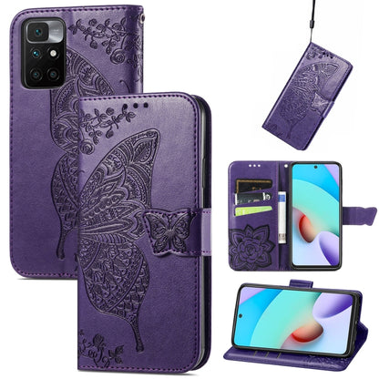Butterfly Love Flowers Embossed Horizontal Flip Leather Case with Holder & Card Slots & Wallet & Lanyard, For vivo V20 2021, For Wiko Y61, For Xiaomi Redmi 10