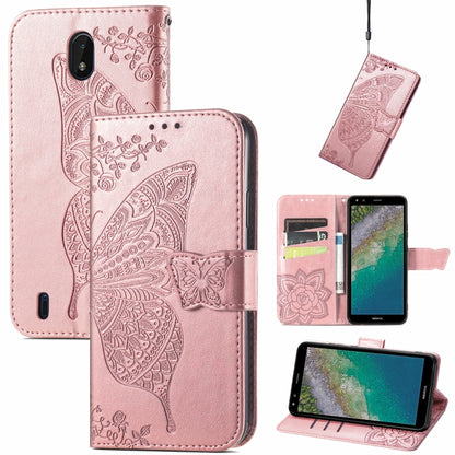 Butterfly Love Flowers Embossed Horizontal Flip Leather Case with Holder & Card Slots & Wallet & Lanyard, For CUBOT Note 20, For Nokia C01 Plus, For Nokia XR20
