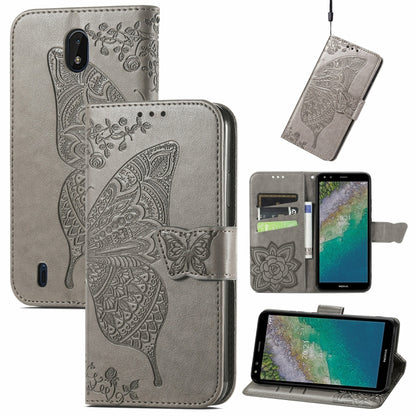 Butterfly Love Flowers Embossed Horizontal Flip Leather Case with Holder & Card Slots & Wallet & Lanyard, For CUBOT Note 20, For Nokia C01 Plus, For Nokia XR20