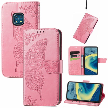 Butterfly Love Flowers Embossed Horizontal Flip Leather Case with Holder & Card Slots & Wallet & Lanyard, For CUBOT Note 20, For Nokia C01 Plus, For Nokia XR20
