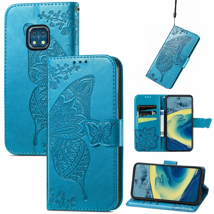 Butterfly Love Flowers Embossed Horizontal Flip Leather Case with Holder & Card Slots & Wallet & Lanyard, For CUBOT Note 20, For Nokia C01 Plus, For Nokia XR20