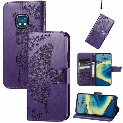 Butterfly Love Flowers Embossed Horizontal Flip Leather Case with Holder & Card Slots & Wallet & Lanyard, For CUBOT Note 20, For Nokia C01 Plus, For Nokia XR20