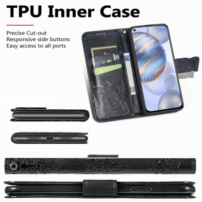 Butterfly Love Flowers Embossed Horizontal Flip Leather Case with Holder & Card Slots & Wallet & Lanyard, For Oukitel C21, For OnePlus Nord 2 5G, For ZTE Blade A51