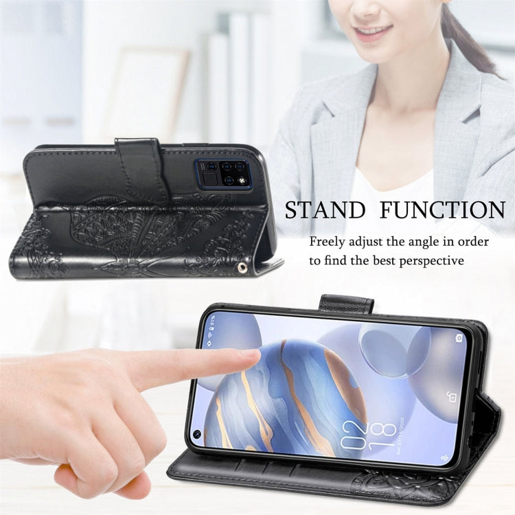 Butterfly Love Flowers Embossed Horizontal Flip Leather Case with Holder & Card Slots & Wallet & Lanyard, For Oukitel C21, For OnePlus Nord 2 5G, For ZTE Blade A51