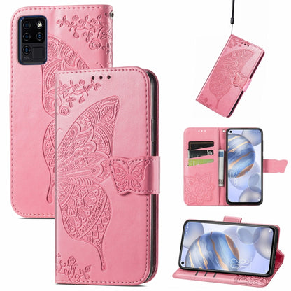Butterfly Love Flowers Embossed Horizontal Flip Leather Case with Holder & Card Slots & Wallet & Lanyard, For Oukitel C21, For OnePlus Nord 2 5G, For ZTE Blade A51