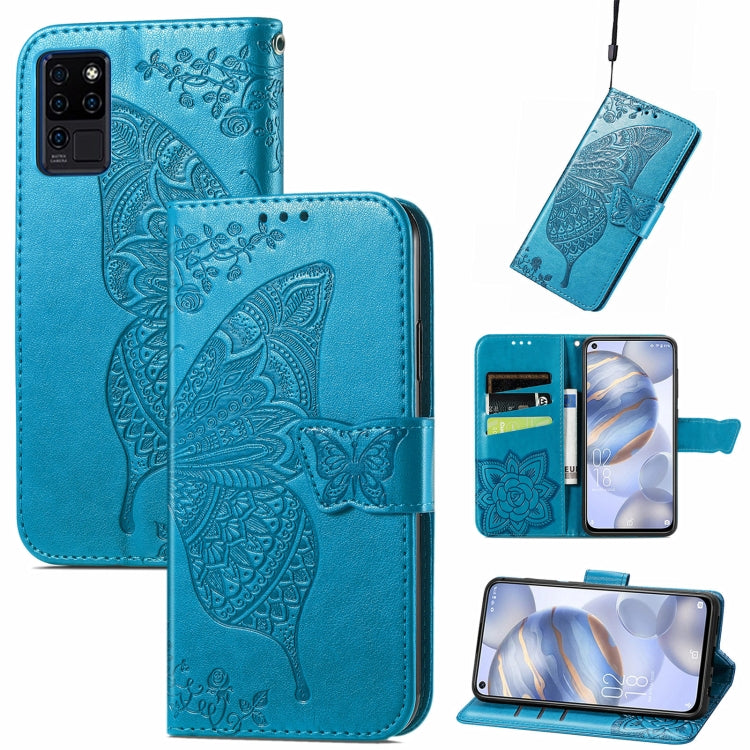 Butterfly Love Flowers Embossed Horizontal Flip Leather Case with Holder & Card Slots & Wallet & Lanyard, For Oukitel C21, For OnePlus Nord 2 5G, For ZTE Blade A51
