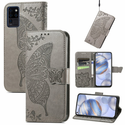 Butterfly Love Flowers Embossed Horizontal Flip Leather Case with Holder & Card Slots & Wallet & Lanyard, For Oukitel C21, For OnePlus Nord 2 5G, For ZTE Blade A51