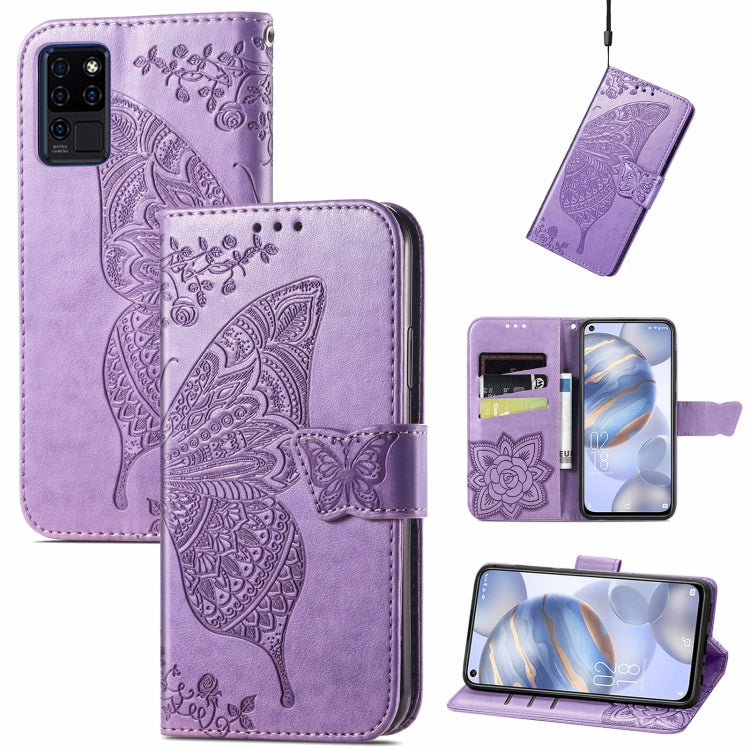 Butterfly Love Flowers Embossed Horizontal Flip Leather Case with Holder & Card Slots & Wallet & Lanyard, For Oukitel C21, For OnePlus Nord 2 5G, For ZTE Blade A51