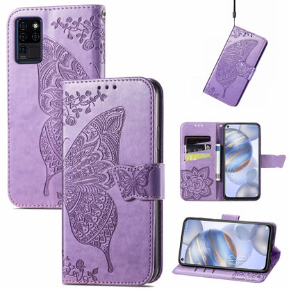 Butterfly Love Flowers Embossed Horizontal Flip Leather Case with Holder & Card Slots & Wallet & Lanyard, For Oukitel C21, For OnePlus Nord 2 5G, For ZTE Blade A51