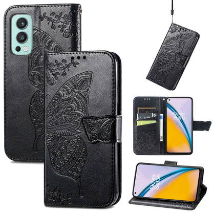 Butterfly Love Flowers Embossed Horizontal Flip Leather Case with Holder & Card Slots & Wallet & Lanyard, For Oukitel C21, For OnePlus Nord 2 5G, For ZTE Blade A51